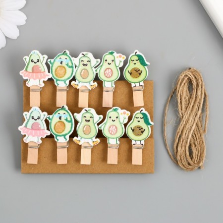 Decor for creativity tree "Procedic. Avocado and dancing" set of 10 pcs 3.9x2.3x1.2 cm-3