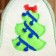 Hat for the bath "New Year's spruce and blue beads", white