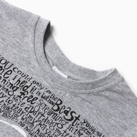 T -shirt for a boy, color gray melange, height 110 cm-1