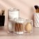 Organizer for cotton sticks and disks, with a lid, 3 sections, 14 × 14 × 13 cm, the color is transparent