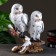 Garden figure "Owls Two sitting on a branch" 32cm