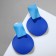 Earrings Metal "brightness" geometry, blue color