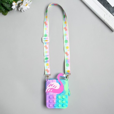 Killer-blooper with carbine silicone "Bubbles anti-stress. Flamingo" MIX 9x3.5x14 cm-1