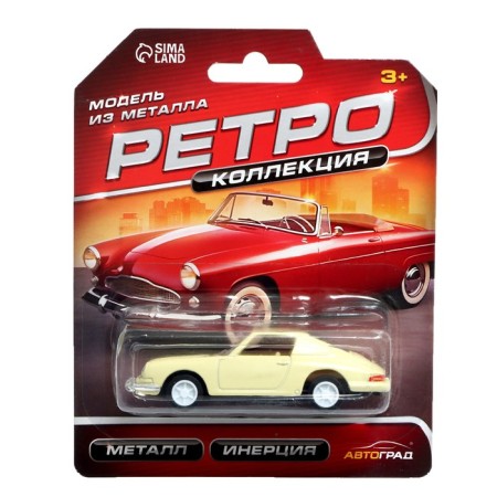 Metal “Retro Collection”, inertia, scale 1:64, Mix color, on a blister-9