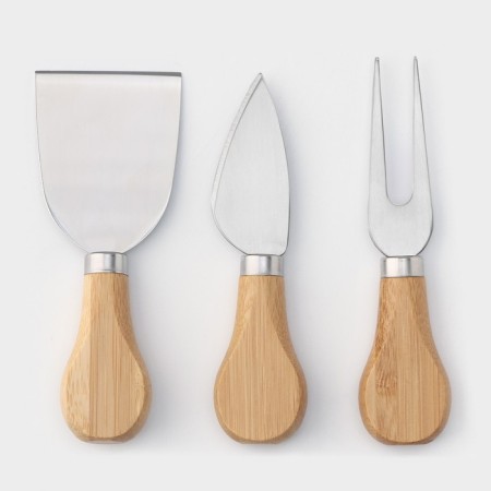 Set for the supply of cheese cheese Chece, 3 knives, board 38 × 18.5 cm, bamboo-4