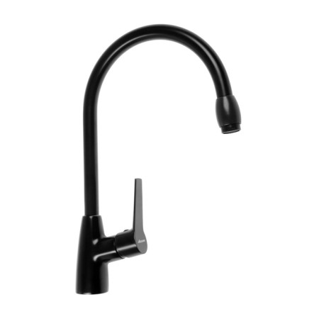 ACCOONA A55300F shell mixer, single -leaf, high spout, brass, black