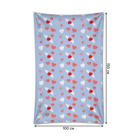 Decorative panel with photo printing "Inspired Hearts", vertical, size 100x150 cm-1