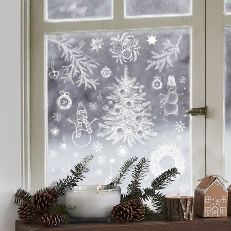 Vinyl stickers on the windows "Fairy Tale", reusable, 70 x 25 cm, New Year-2
