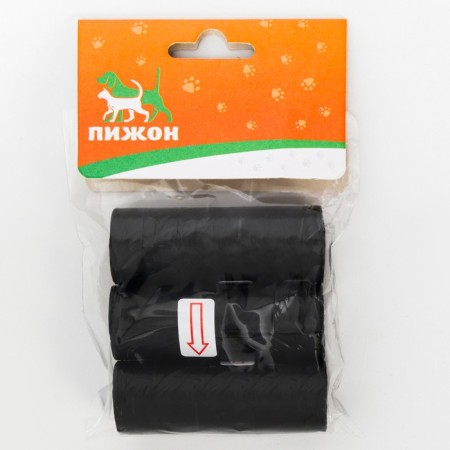 Packets for cleaning dogs are plain (3 rolls of 15 packages 29x21 cm), black-2
