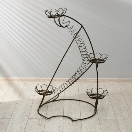 Flower stand, floor, 4 pots, d = 14 cm, bronze, "lily"
