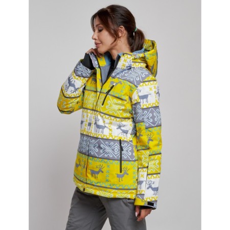 Ski jacket female, size 48, yellow color-1