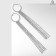 Hanging earrings with Hollywood rhinestones on rings, white color in silver, 17 cm