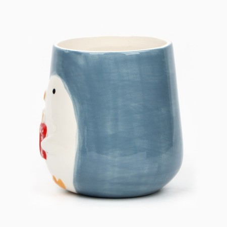 New Year! New Year's ceramic Penguin mug, 600 ml, blue color-2