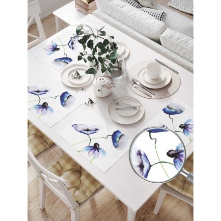 Set of napkins for setting the table "Flower hugs", rectangular, size 32x46 cm, 4 pcs-1
