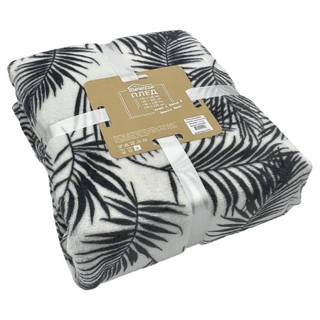 Belezza Fleurette 200x220cm, black and white, microfiber 200g/m, PE 100%-2