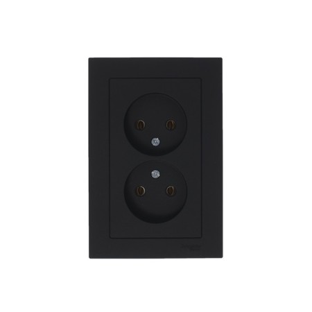Double SE AtlasDesign, 16 A, 250 V, built -in, without salary, IP20, carbon, Atn001020-3