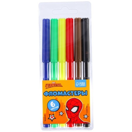 Flomasters, 6 colors, Spider-Man-2
