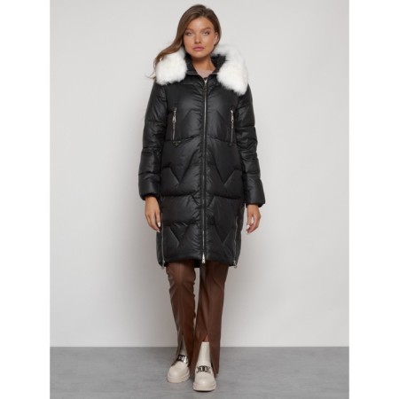 Coat insulated winter female, size 56, black color