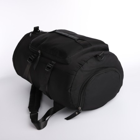 A backpack-samka with a zipper, 4 outer pockets, a shoe compartment, black color-4