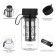 Water bottle, 450 ml, with a strainer, 17.5 x 10.5 cm, black