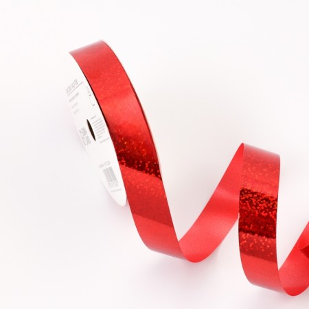 Holographic tape for decor and gifts, red, 2 cm x 50 m-1