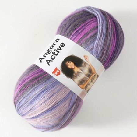 Yarn "Angora Active" 20% wool, 80% acrylic 500m/100g (847 siren violets)-1