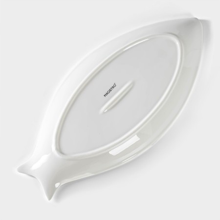 Porcelain dish Magistro "Fish", 35 × 16.5 × 3 cm, white color-3