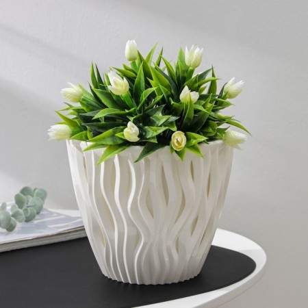 Kashpo for flowers with an insert "Inspiration", 3 l, white color