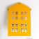 Wall -wall decor with a shelf tree "House" yellow 31x9.4x22.2 cm