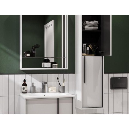 Aquaton Mirror Square "Rivier 60" LED backlight, white matte color-2