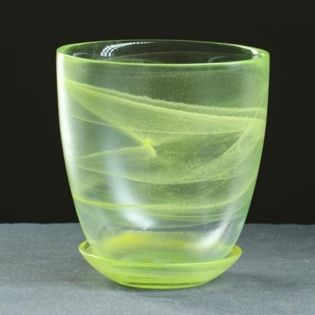 Flower pot with the pallet "Harmony", yellow 2 l-1
