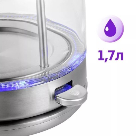 Electric KitFort KT-6630 kettle, 1.7 l, 2200 watts, silver-1