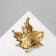 Brooch "Leaf" Maple, brown color in black gold