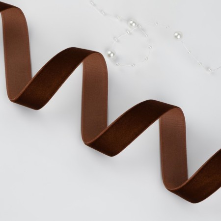 Velvet tape, 20 mm, 18 ± 1 m, brown color No. 119-1