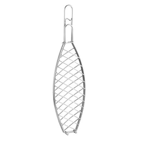 Fish lattice for a tandoor, total H-50 cm, working part 34 x 14 cm, stainless steel-3