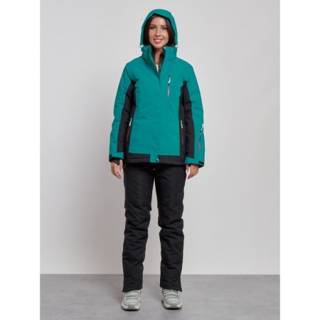 Ski costume female winter, size 42, dark green color-4