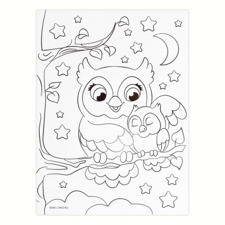 Applications with geometric stickers "Owl in the forest" 21x29.7cm-4