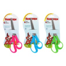 Chancellery scissors 14 cm Calligrata, plastic pen, mix