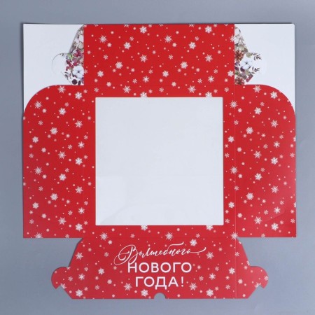 Folding box for 9 cupcakes with the window of “Magic New Year!”, 25 x 25 x 10 cm, New Year-4