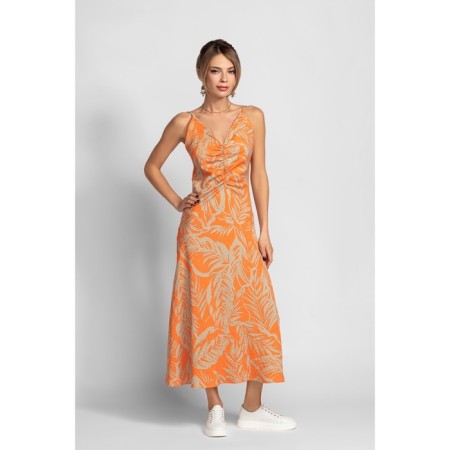 Sarafan female, size 44, orange color