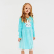 Dress for girls, mint color, height 104 cm