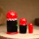 Matryoshka 3 puppet "Masha" with God's cow, 11cm, manual painting.