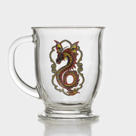 Dragon mug, glass, 450 ml