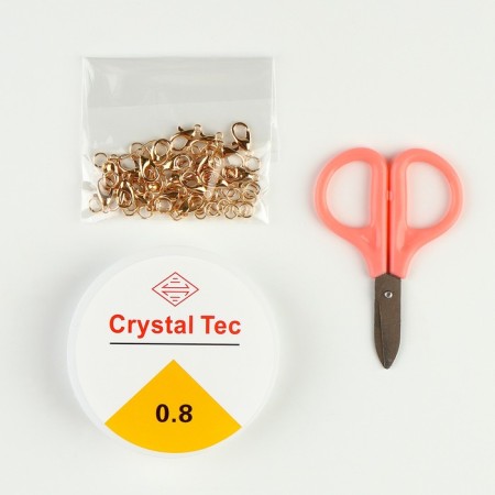 Set for creating jewelry, set 24 colors, 1 pc. - 2 mm, fishing line, scissors, accessories-5