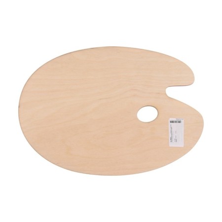 Oval wooden palette 27 x 38 cm, mix-3