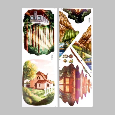 Stick plastic interior color "Nature" 30x90 cm set 2 sheets-1