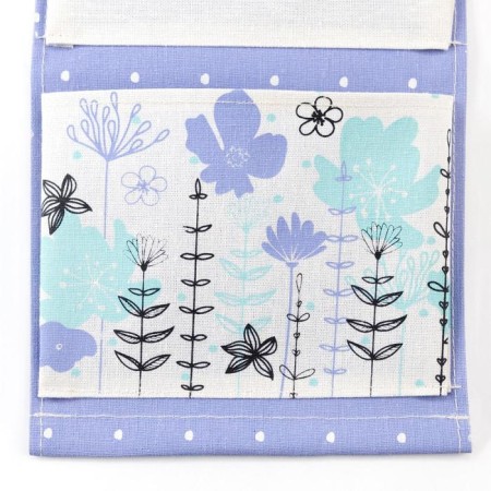 Pocket textile Ethel "forget -me -nots" 2 departments, 41x20 cm-4