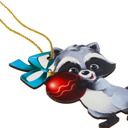 New Year's wooden pendant "New Year! Raccoon "-6