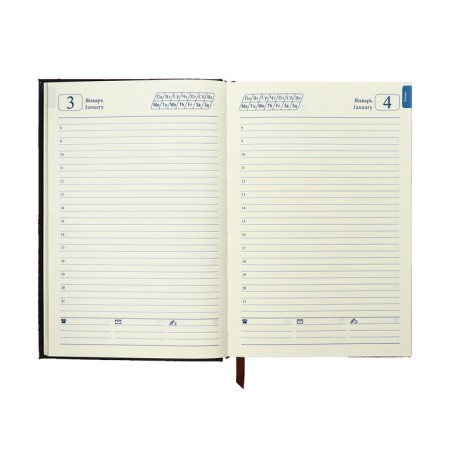The diary is semi -dated, A5, 192 sheets, ruler, leatherette cover, Golden cut "Crocodile", black-10