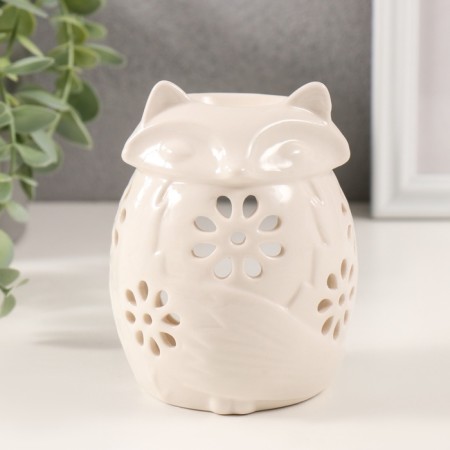 Ceramics candlestick for 1 candle "fox" white 7.5x7.5x11 cm-1